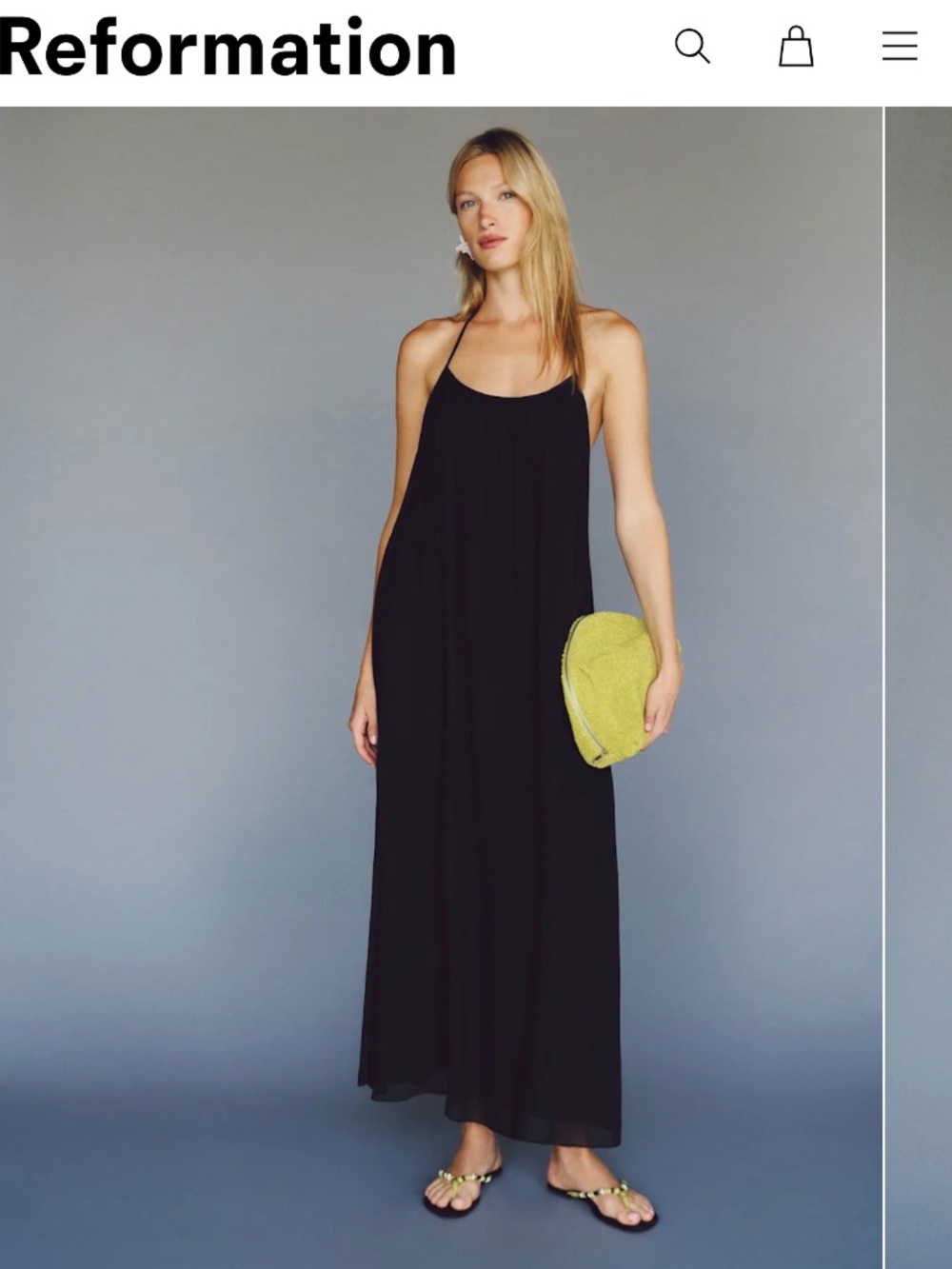 Reformation Fawnie Dress Black - Size M